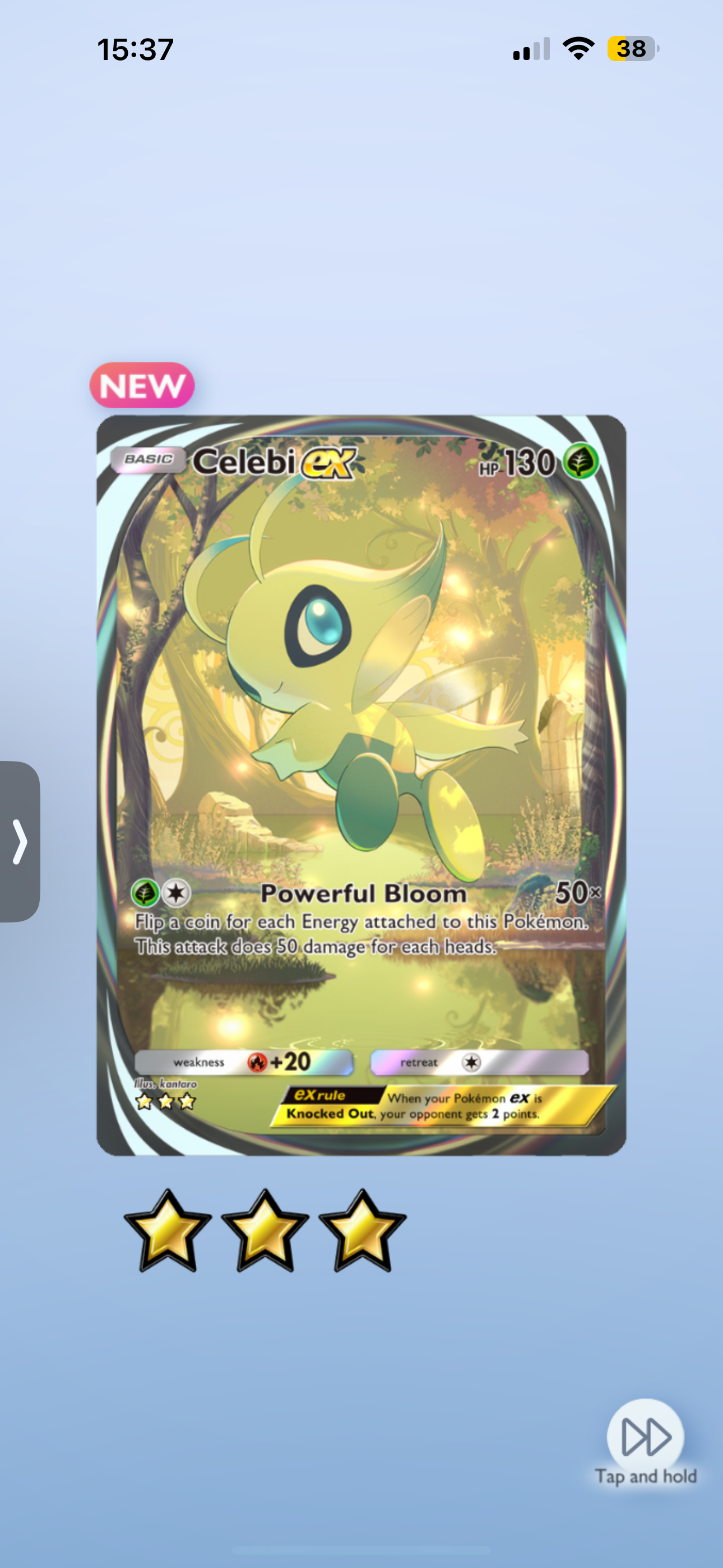 celebi cutscene card from pokemon tcg pocket